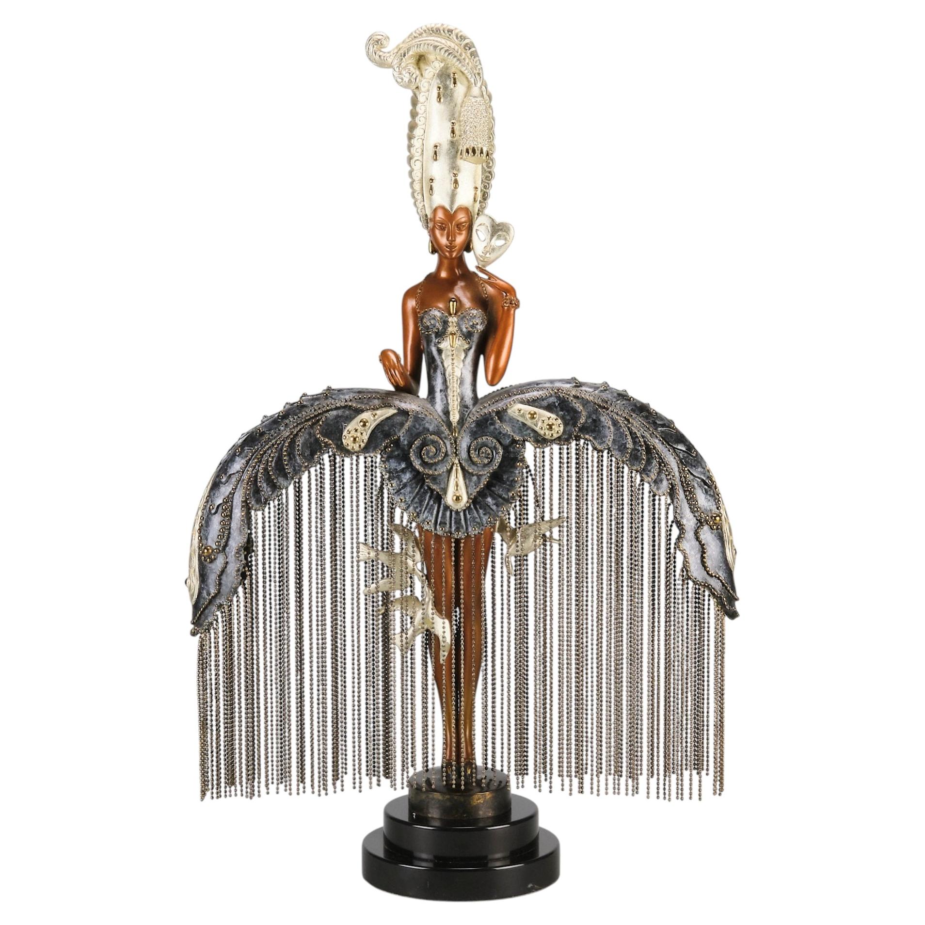 Limited Edition Cold Painted Bronze Entitled "Her Secret Admirers" by Erté