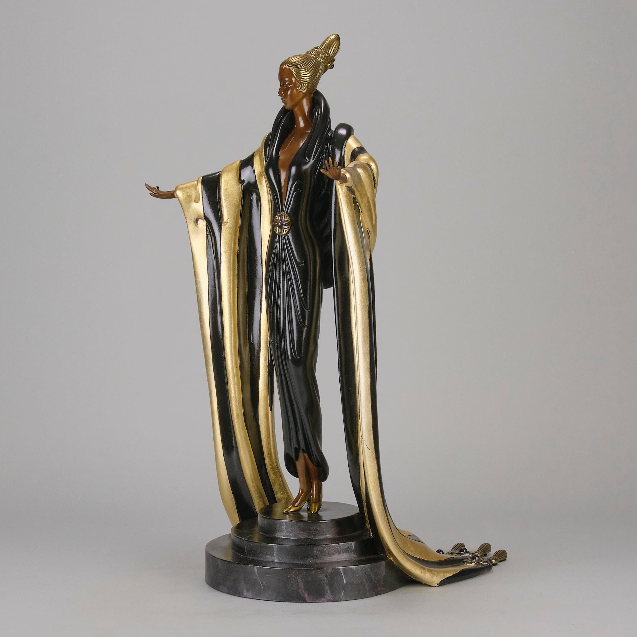 Escultura de bronce pintada en frío de edición limitada titulada 
