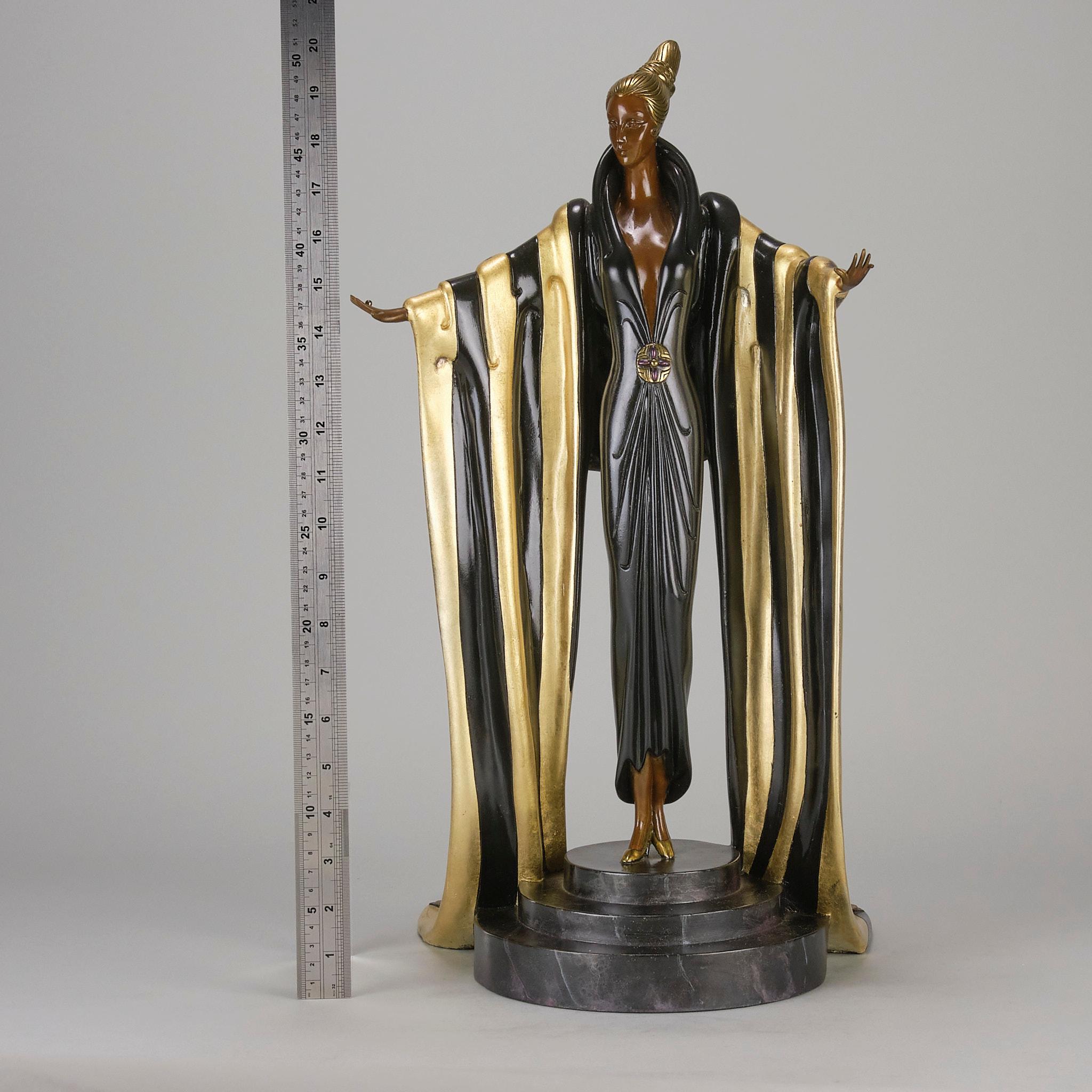 Escultura de bronce pintada en frío de edición limitada titulada 