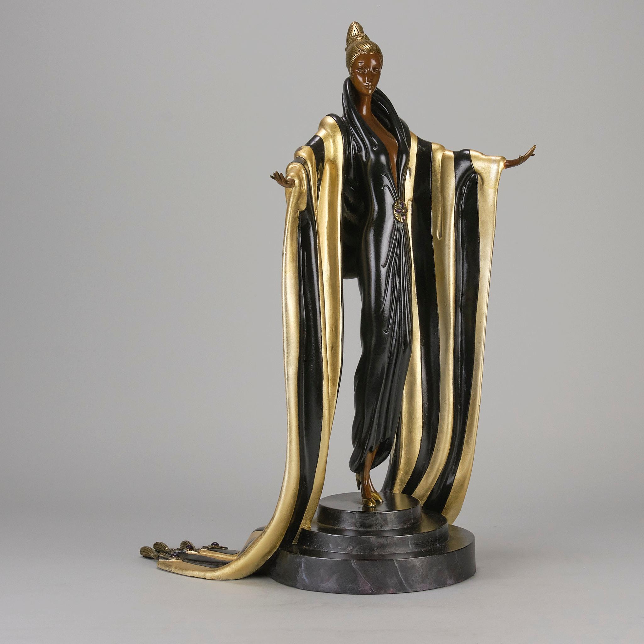 Escultura de bronce pintada en frío de edición limitada titulada 