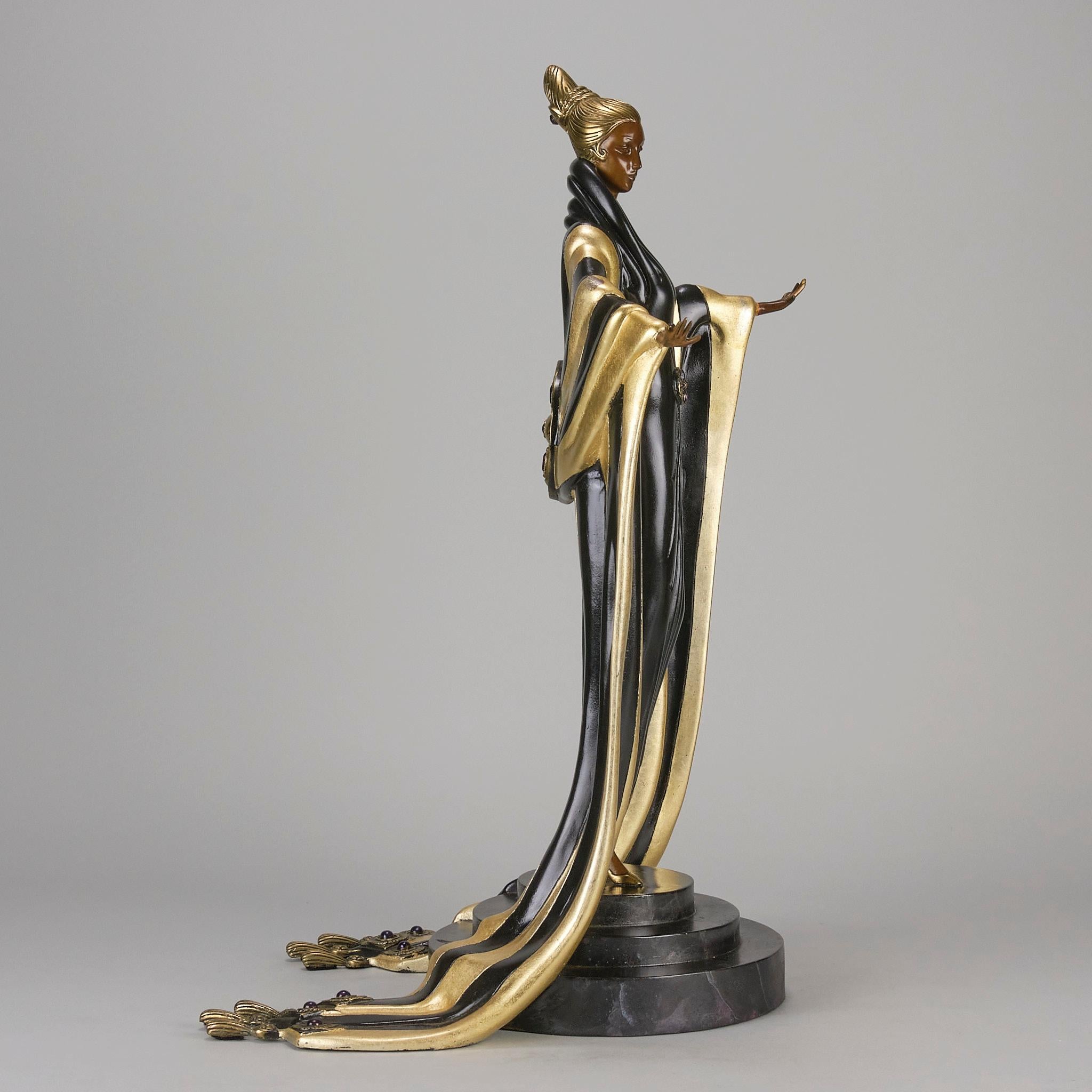Escultura de bronce pintada en frío de edición limitada titulada 