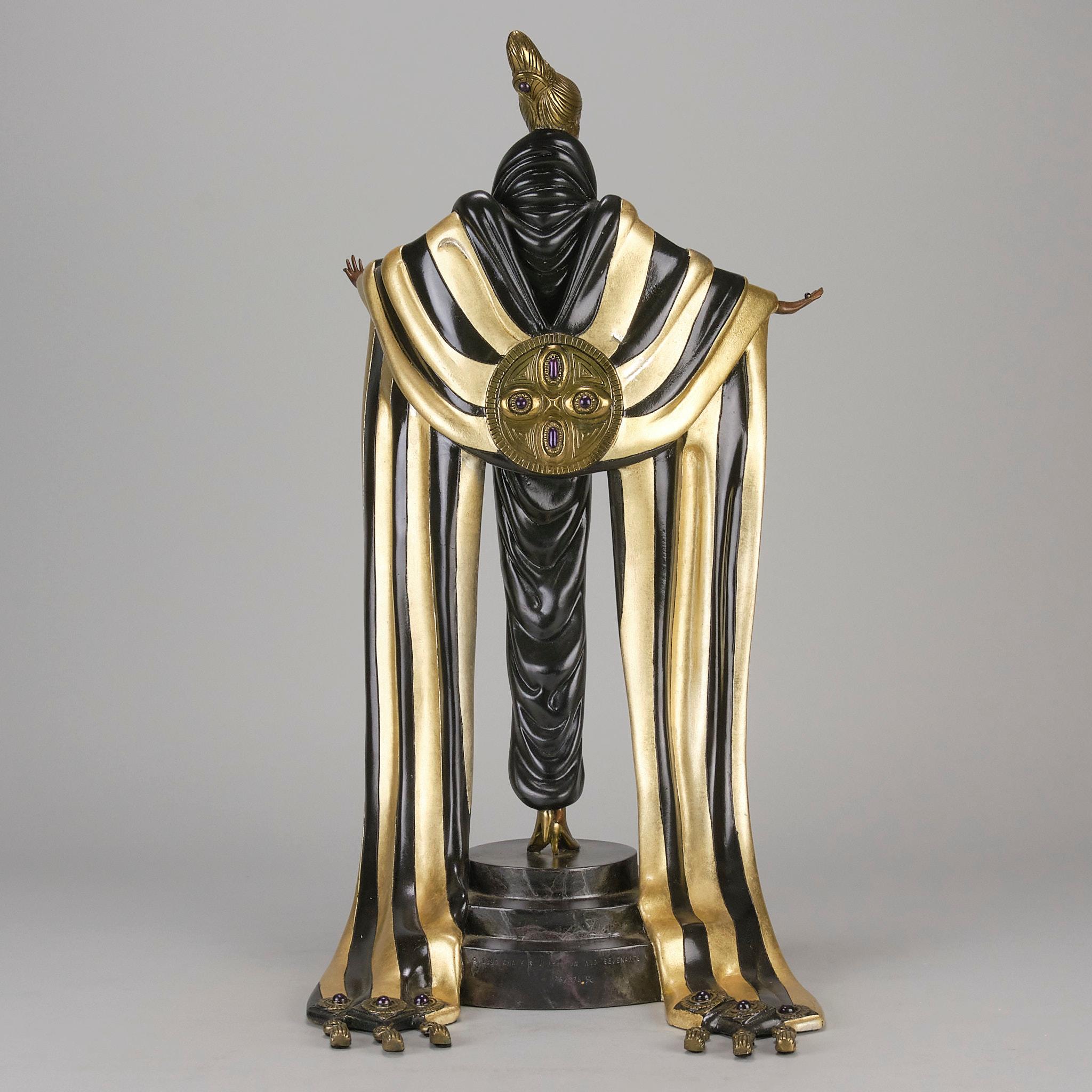 Escultura de bronce pintada en frío de edición limitada titulada 