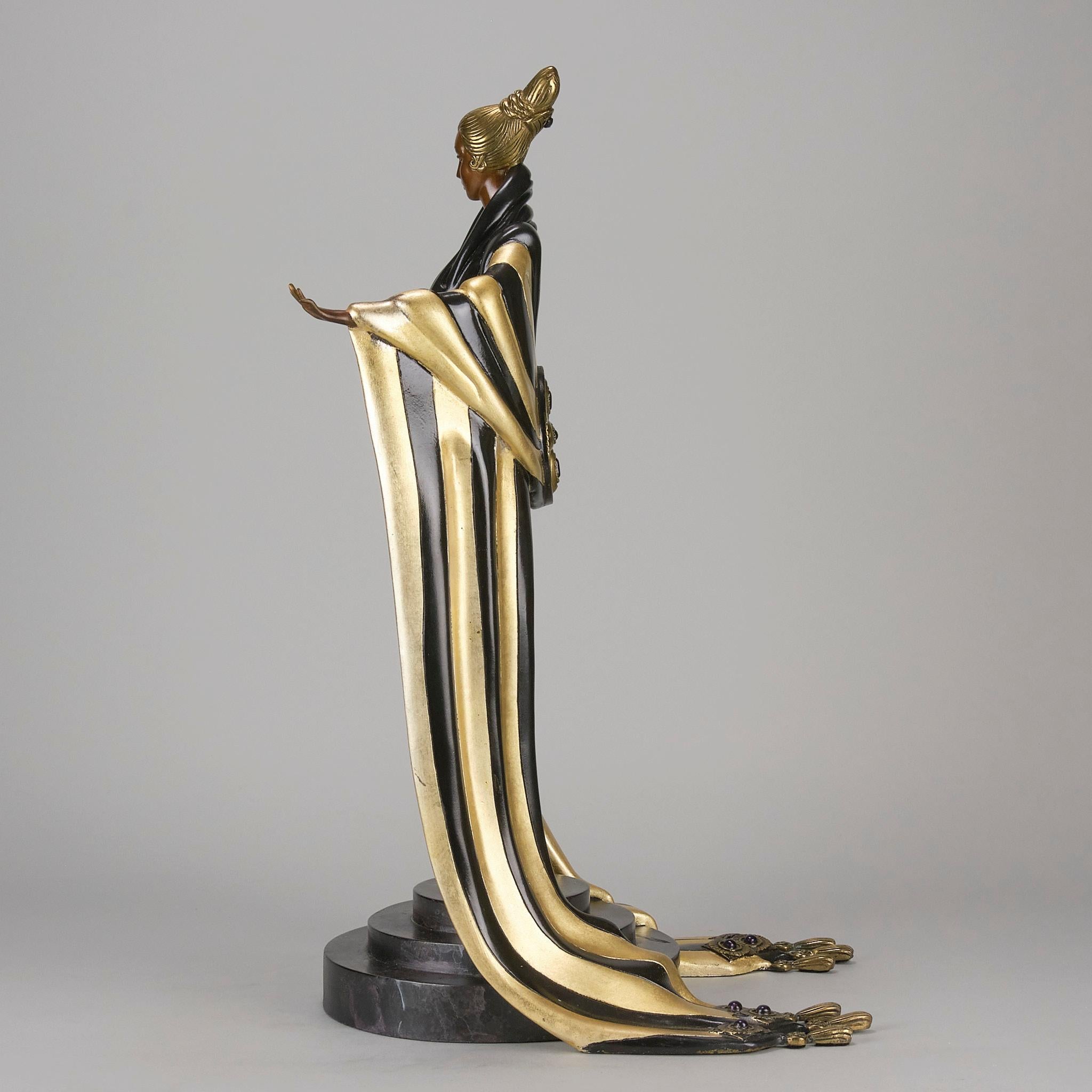 Escultura de bronce pintada en frío de edición limitada titulada 
