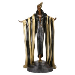 Vintage Limited Edition Cold-Painted Bronze Sculpture entitled "Monaco" by Erté