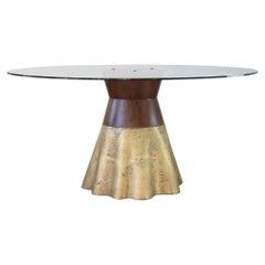 Table de collection en bois et bronze coulé en édition limitée de Costantini, Tavola 9 