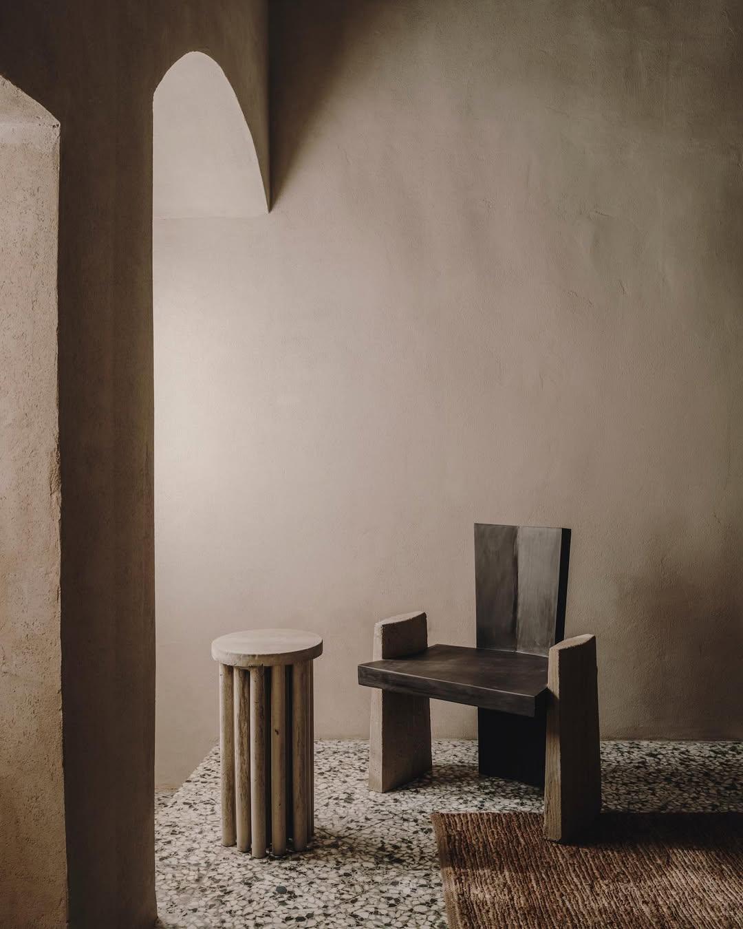 Limited Edition, Concrete and and Dark Plywood Chair by Lucas Tyra Morten In New Condition For Sale In Geneve, CH