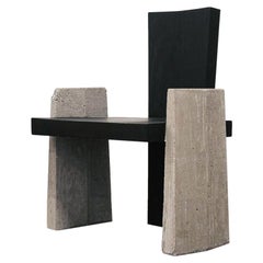 Chaise en béton et contreplaqué foncé de Lucas Tyra Morten, édition limitée