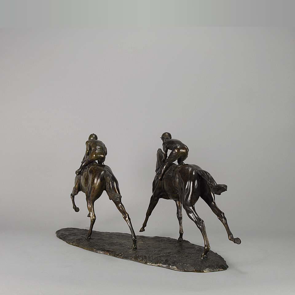 Limited Edition Contemporary Bronze Study 'Going to Post' by Jonathan Knight In Excellent Condition In London, GB