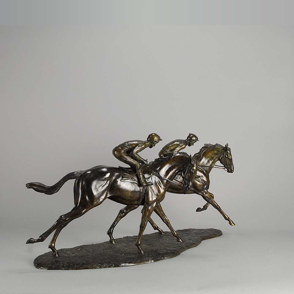 Limited Edition Contemporary Bronze Study 'Going to Post' by Jonathan Knight 1