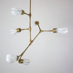 Articulated Pendant Lamp, 1960s Glass Shades, Limited Edition