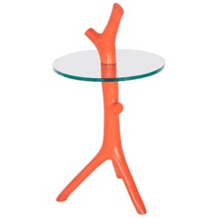 Table d'appoint en verre en forme de corail en édition limitée conçue par Garouste et Bonetti