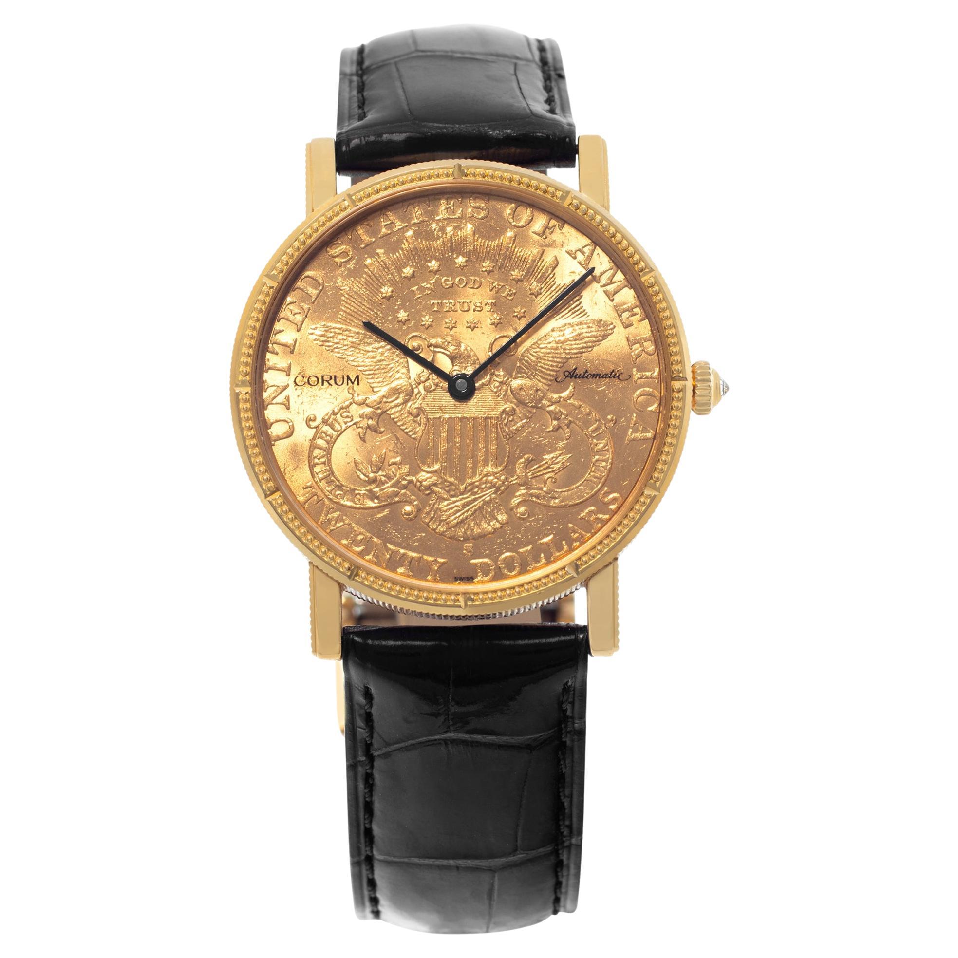 Limited Edition Corum Heritage gold piece 62022.951101 in yellow gold 36mm For Sale