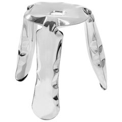 In Stock in Los Angeles, Limited Edition Counter Stool Polished Stainless Steel