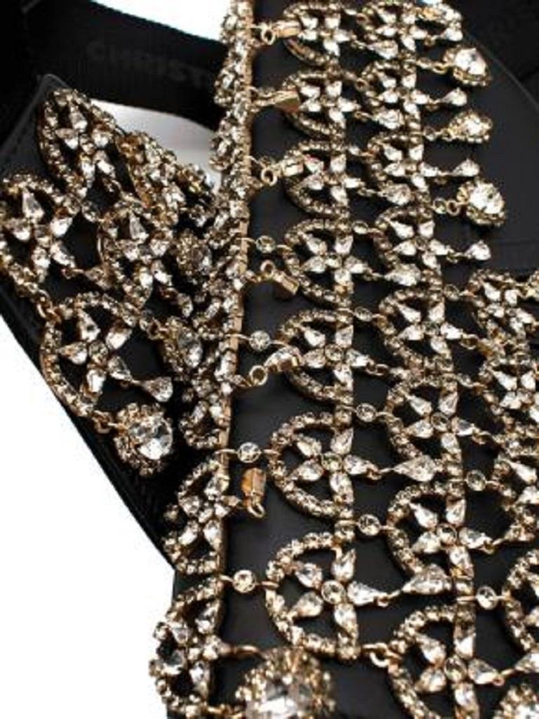 Sac à main Dior en cuir noir embelli de cristaux (édition limitée) en vente 2