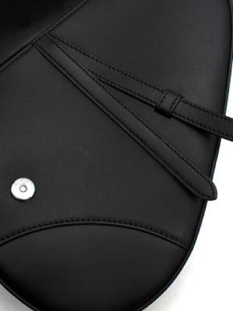 Dior Limited Edition Crystal Embellished Black Leather Saddle Bag For Sale 2