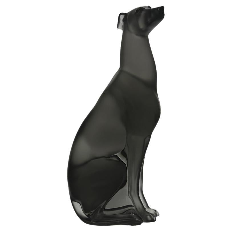 Limited Edition Crystal Glass Sculpture "Greyhound" by Lalique For Sale