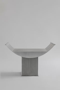 Limited Edition Curule Seat Stool in Stainless Steel by sashaxsasha