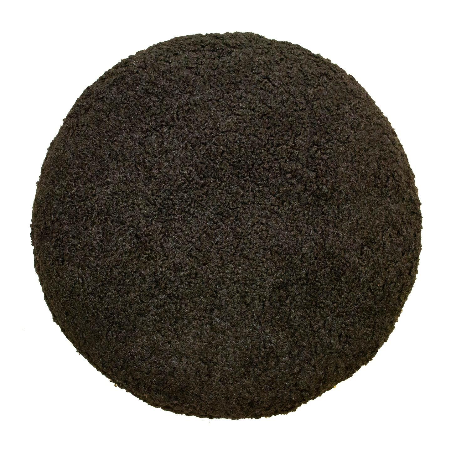 Joinery Limited Edition Custom Modern Pouf in Black Faux Shearling For Sale