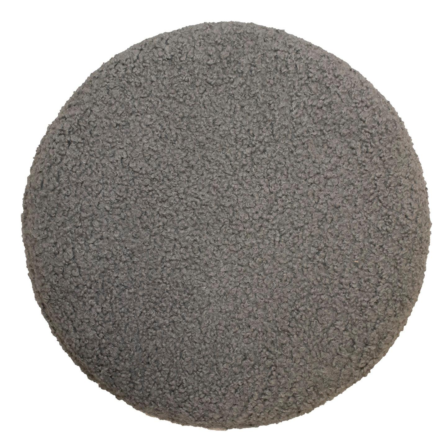 Joinery Limited Edition Custom Modern Pouf in Grey Faux Shearling For Sale