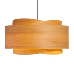 BOWEN Mid Century Cypress Wood Veneer 23" Chandelier Pendant