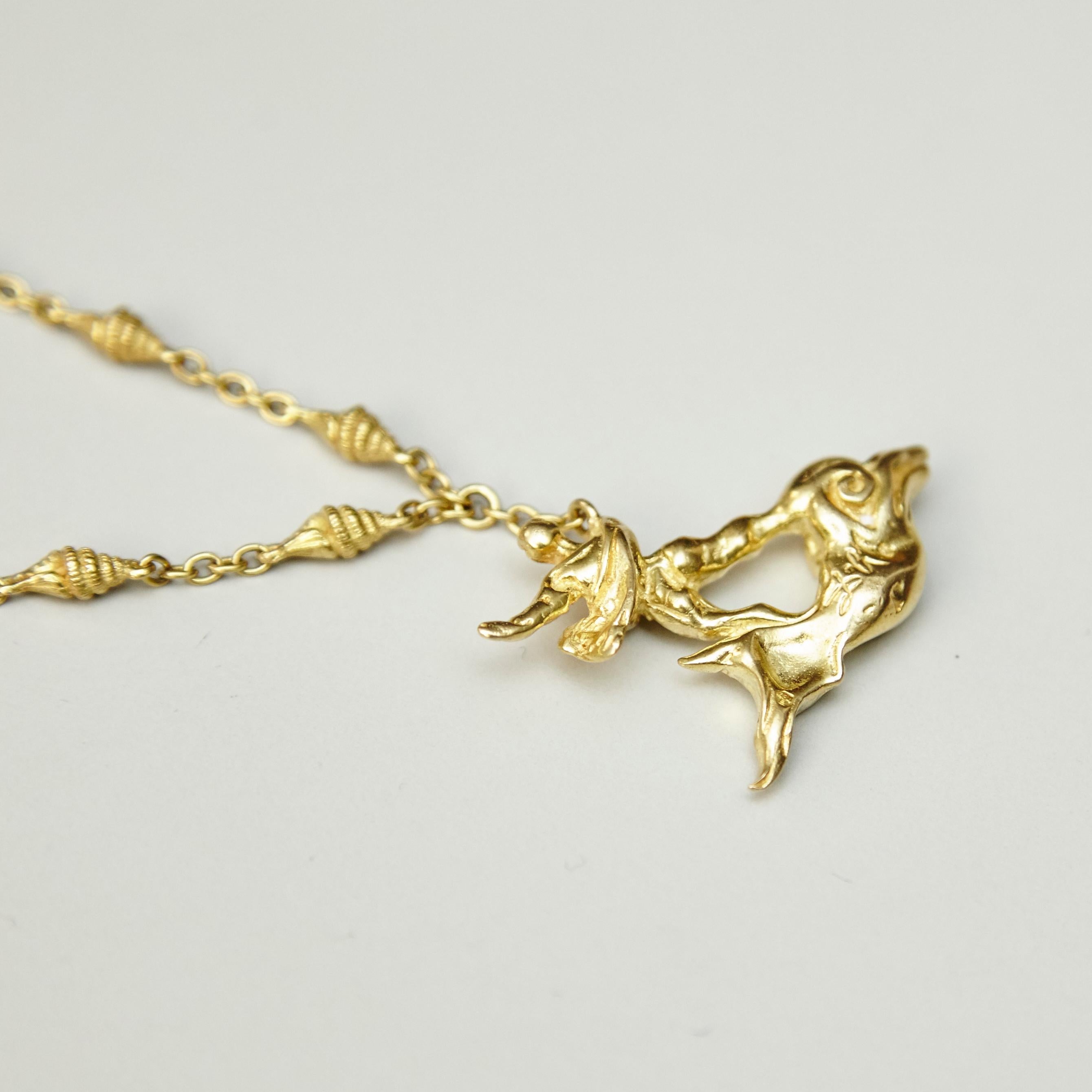 Limited Edition Dalí Gold Necklace and Bracelet 'The Man and the Dolphin' 4