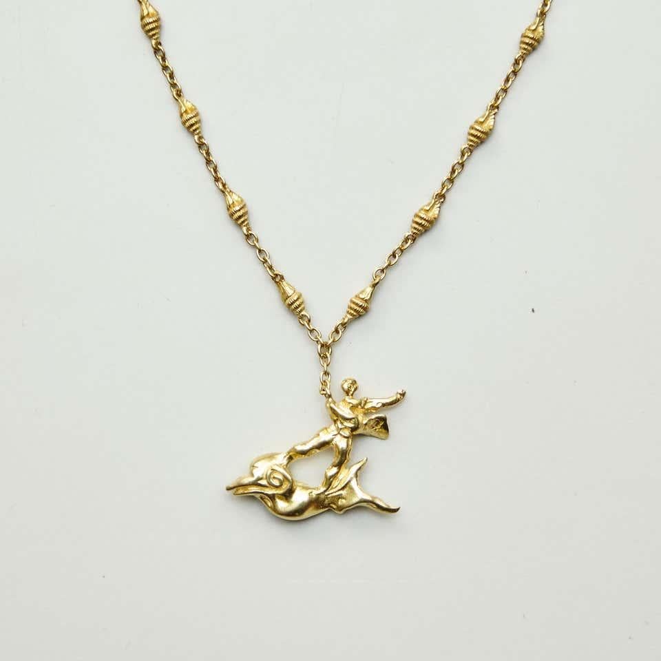 Limited Edition Dalí Gold Necklace and Bracelet 'The Man and the Dolphin' 4