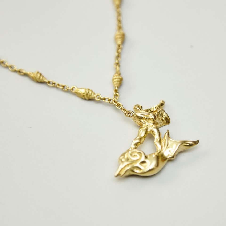 Limited Edition Dalí Gold Necklace and Bracelet 'The Man and the Dolphin' 5