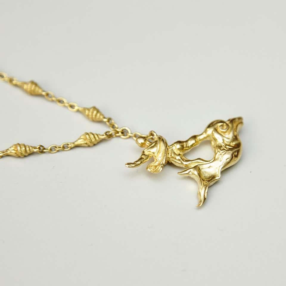 Limited Edition Dalí Gold Necklace and Bracelet 'The Man and the Dolphin' 9