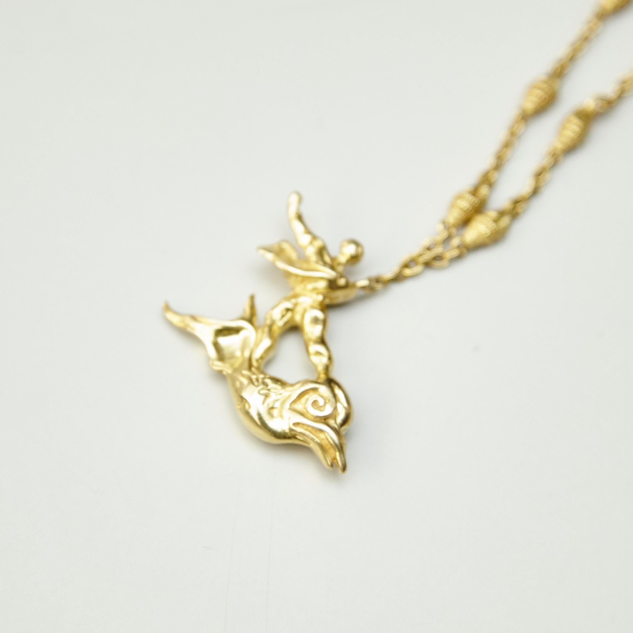 Limited Edition Dalí Gold Necklace and Bracelet 'The Man and the Dolphin' 1