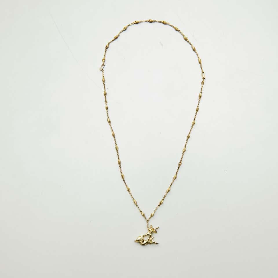 Limited Edition Dalí Gold Necklace and Bracelet 'The Man and the Dolphin' 3