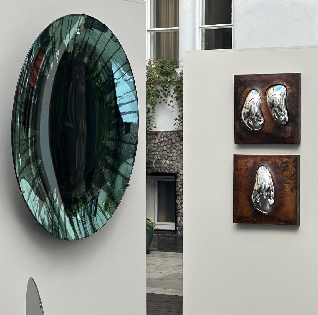 Limited Edition Deep Blue III Convex Multicolor Oxidized Mirror by Homa For Sale 2