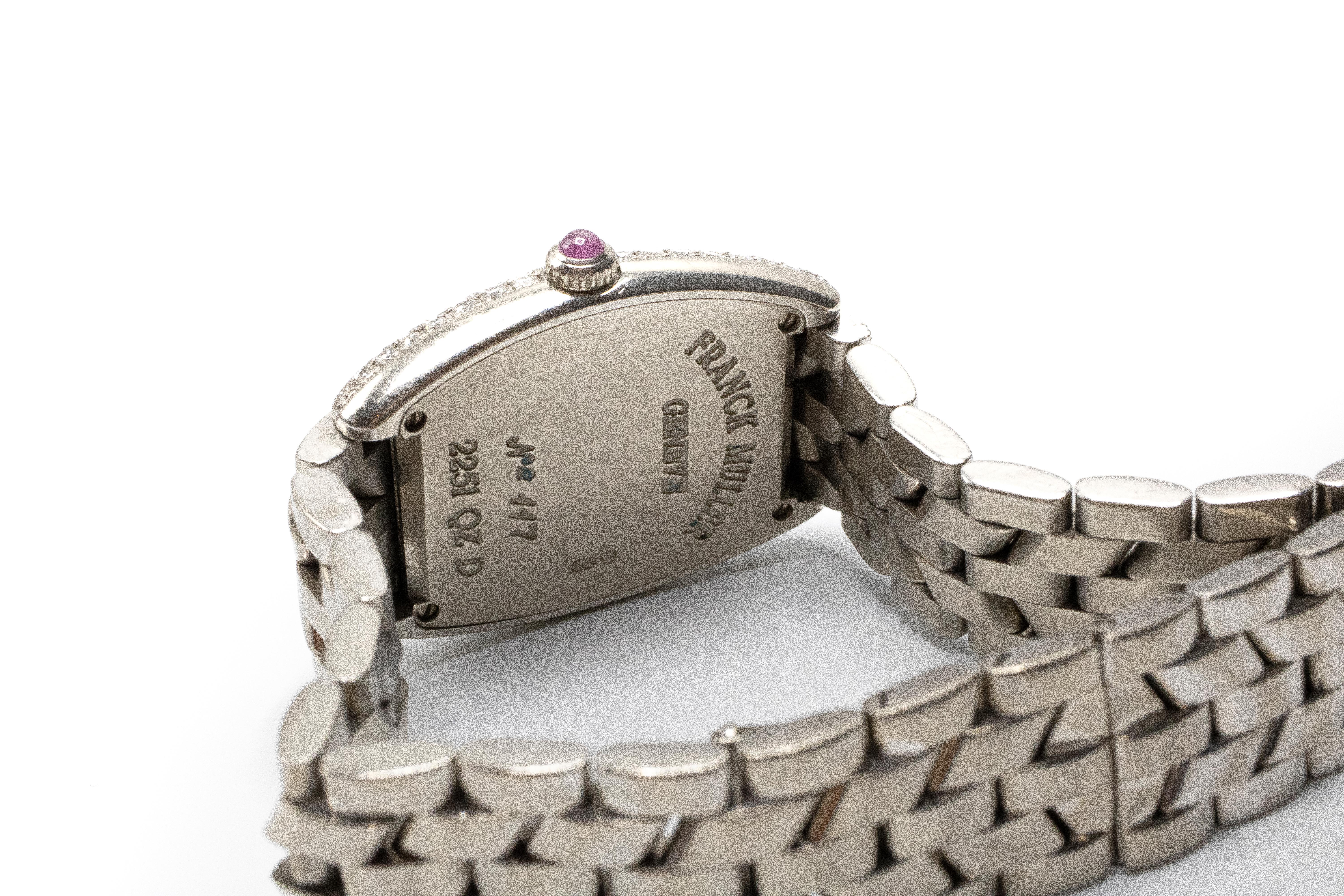 Franck Muller Geneve Ladies White Gold Diamond Ltd Ed Quartz Wristwatch In Good Condition In New York, NY