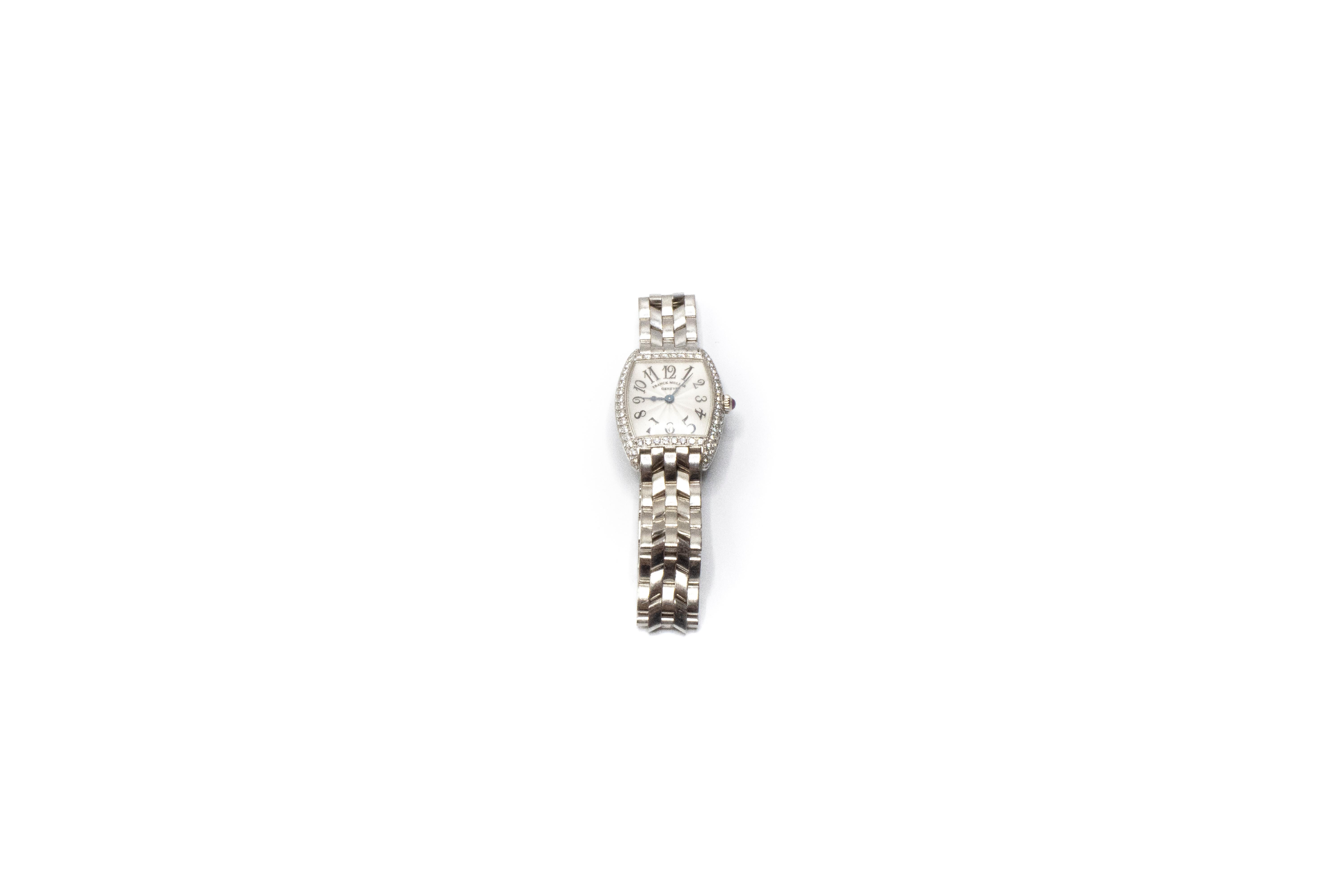 Women's or Men's Franck Muller Geneve Ladies White Gold Diamond Ltd Ed Quartz Wristwatch
