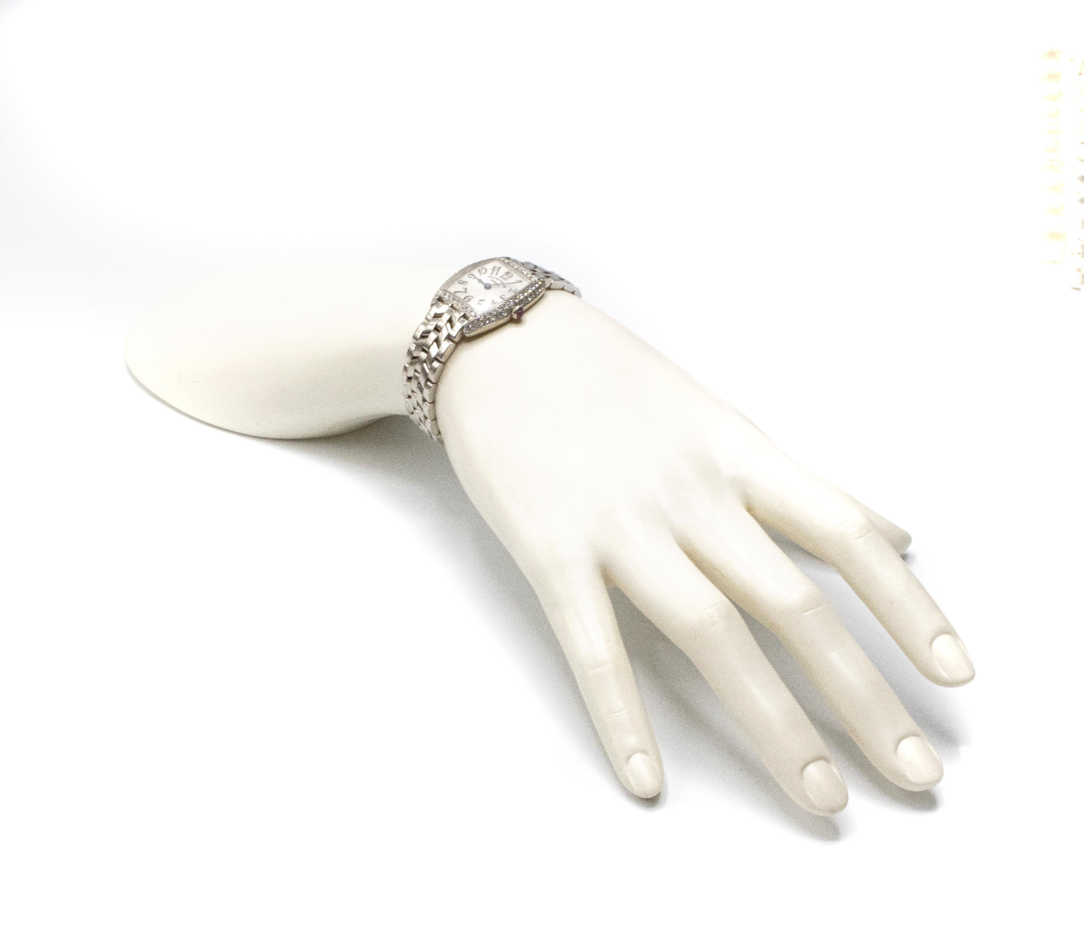Franck Muller Geneve Ladies White Gold Diamond Ltd Ed Quartz Wristwatch 1