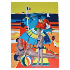 Limited Edition "Dimanche à La Plage" Lithograph by René Couturier