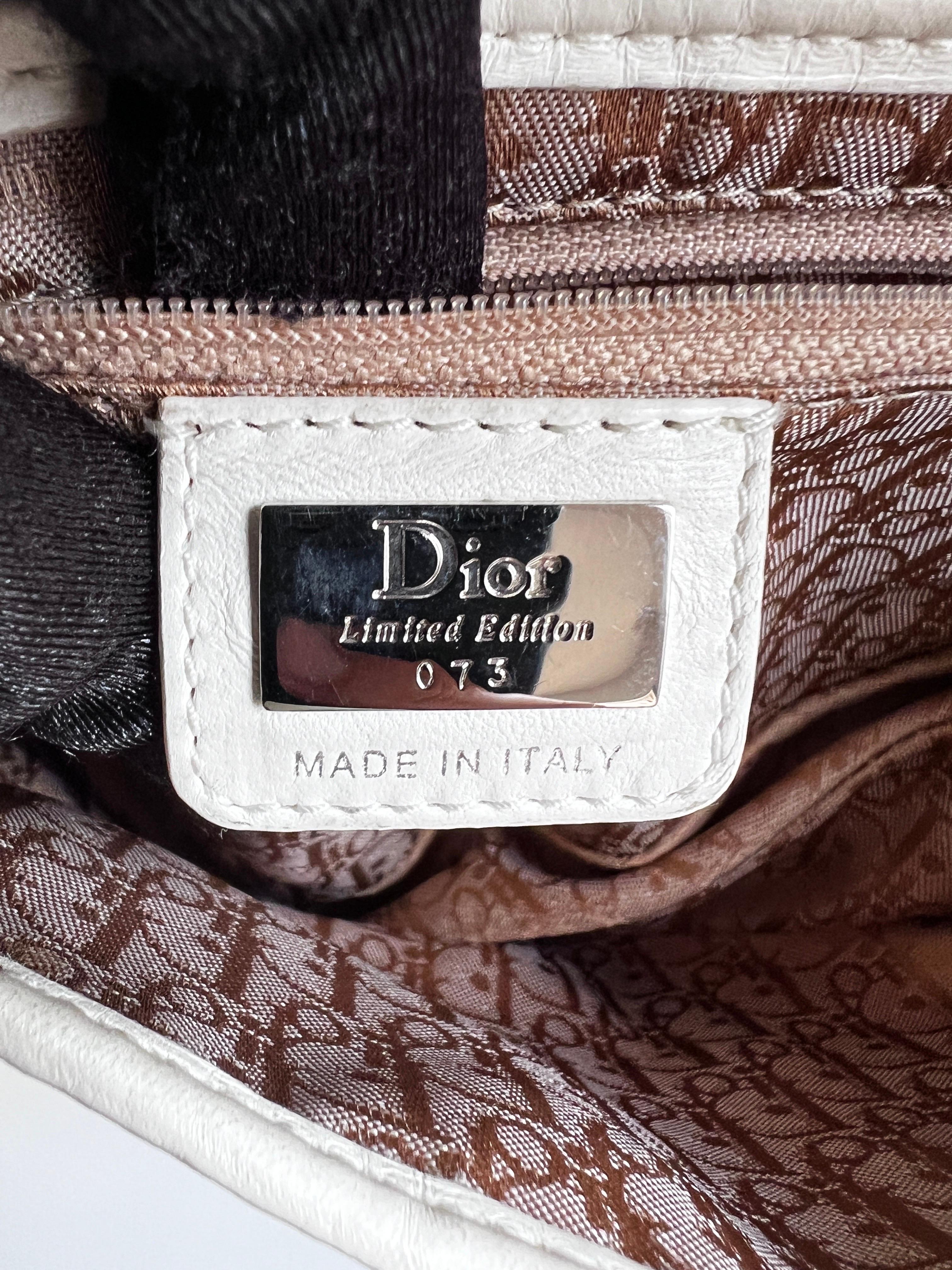 Limited edition Dior whtie floral print cava saddle bag 2