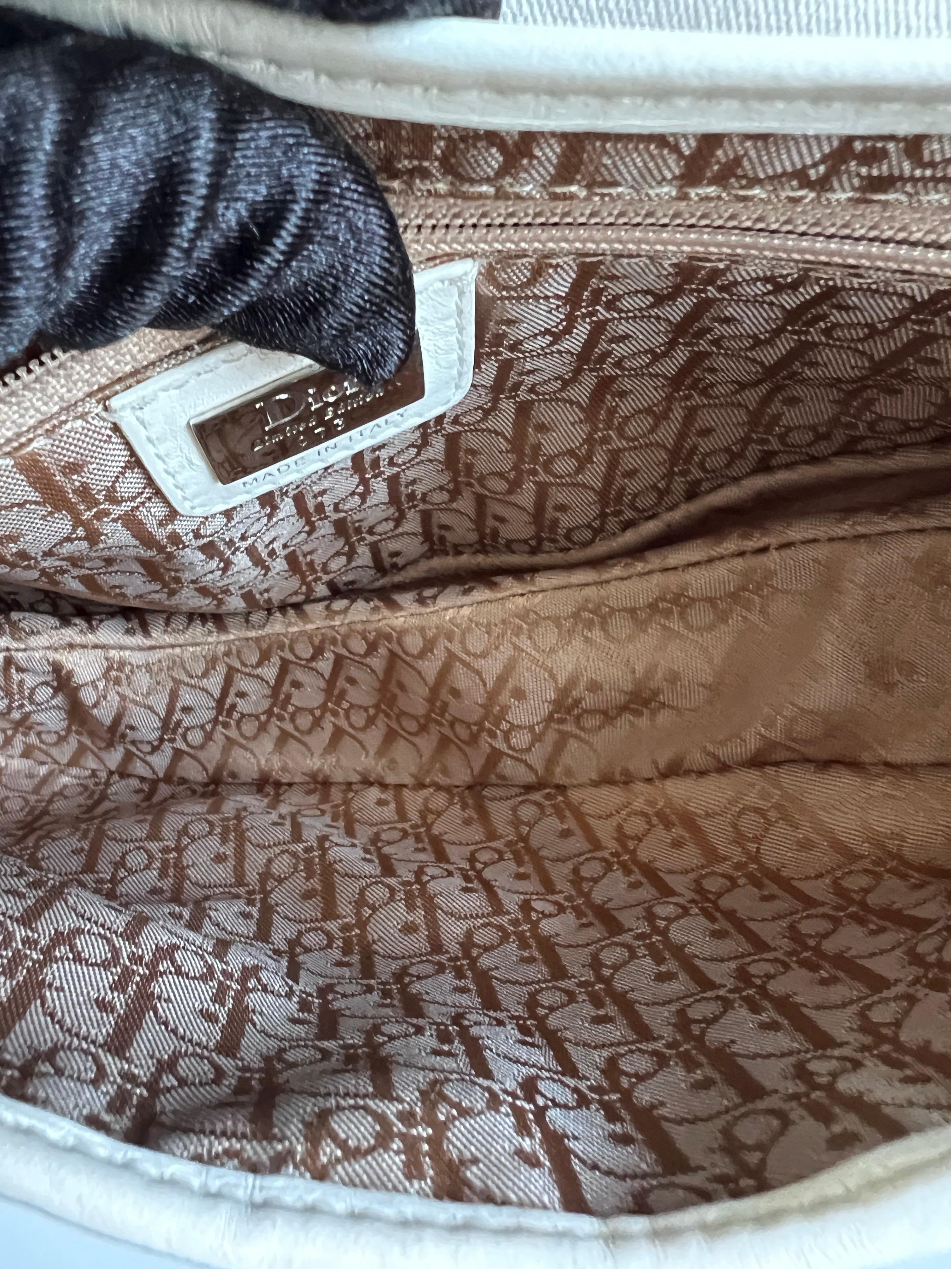 Limited edition Dior whtie floral print cava saddle bag 3