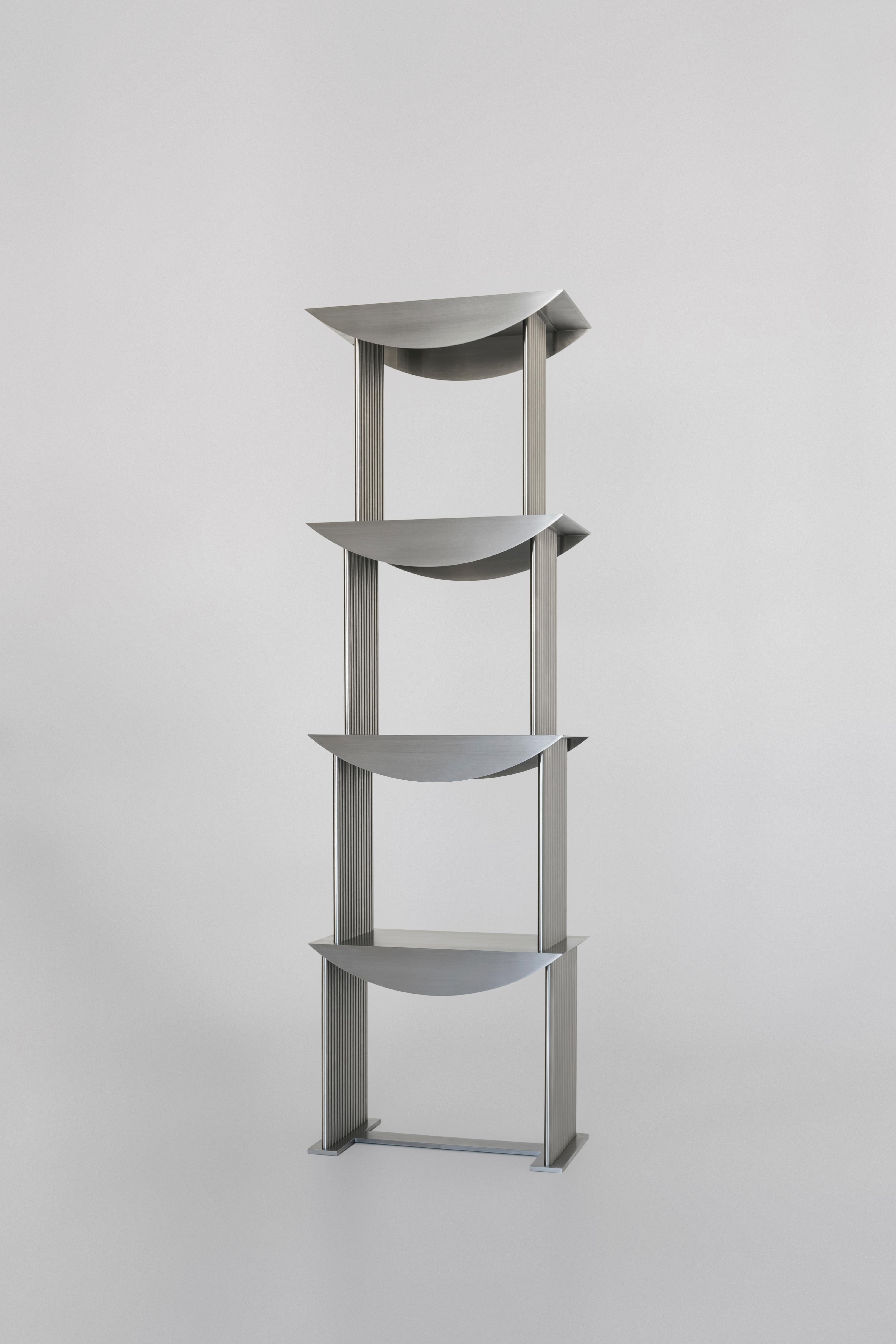 Limited Edition Etagere Standing Shelf in Stainless Steel by sashaxsasha For Sale 3
