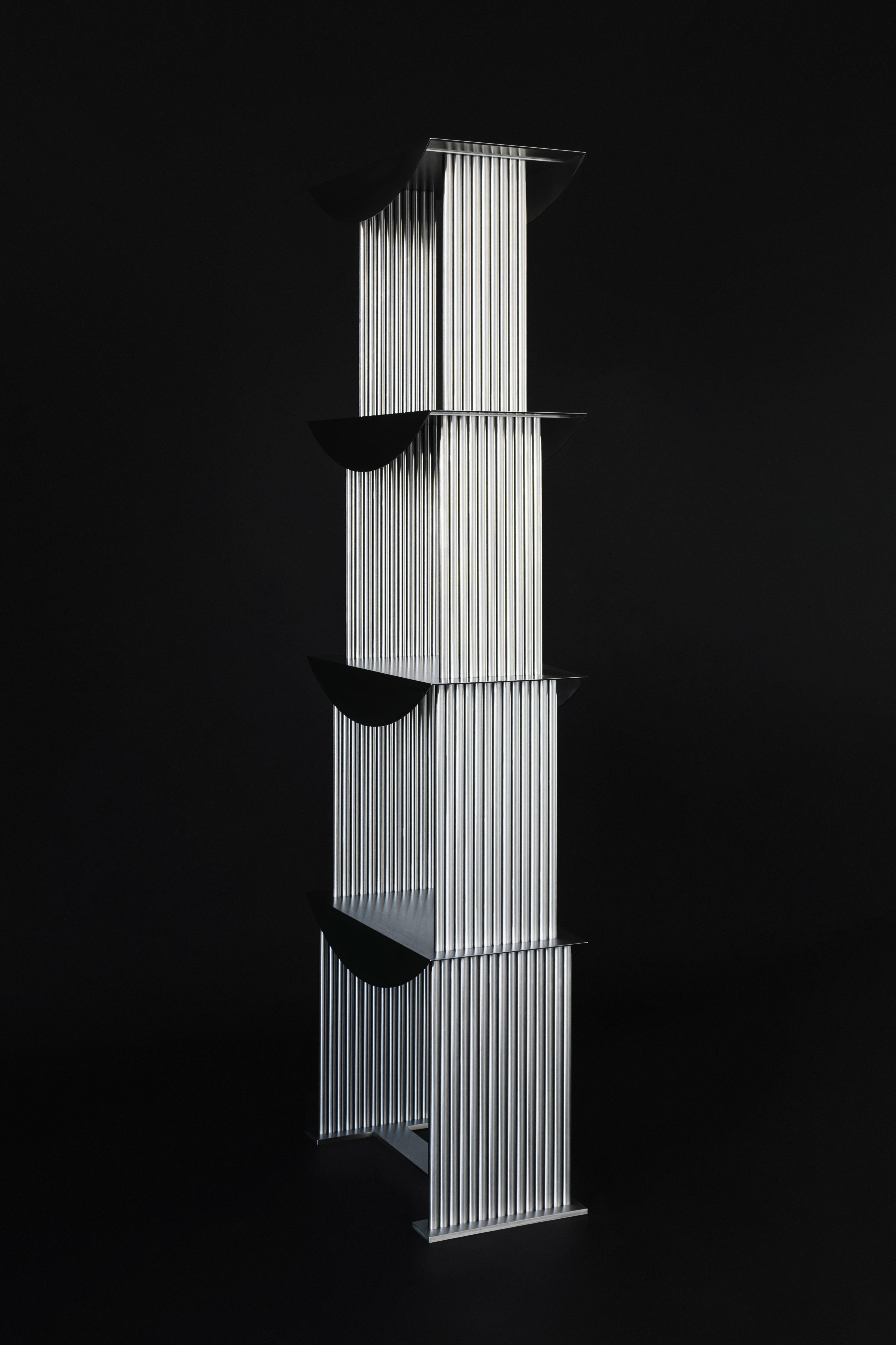Limited Edition Etagere Standing Shelf in Stainless Steel by sashaxsasha For Sale 8