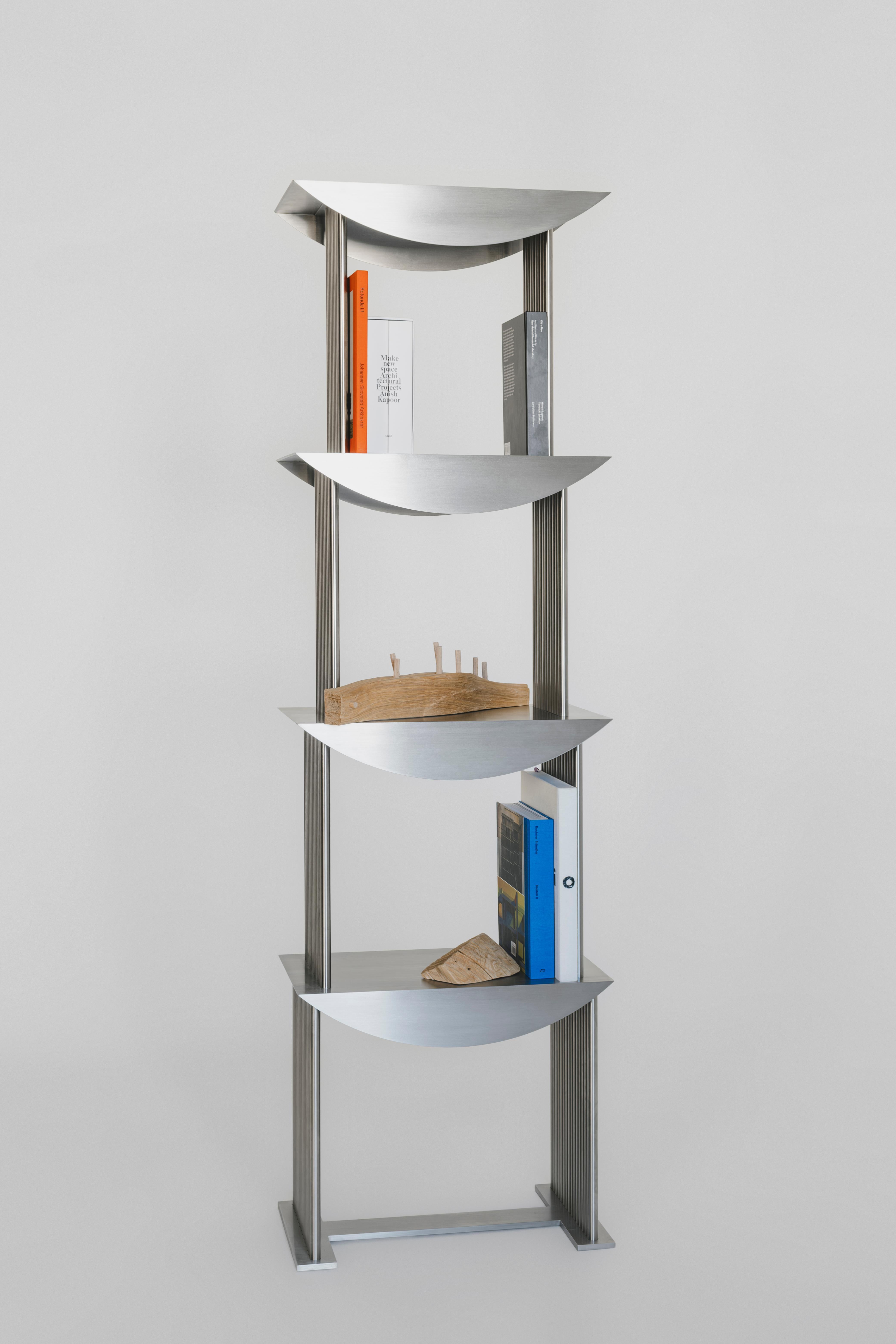 Limited Edition Etagere Standing Shelf in Stainless Steel by sashaxsasha For Sale 2