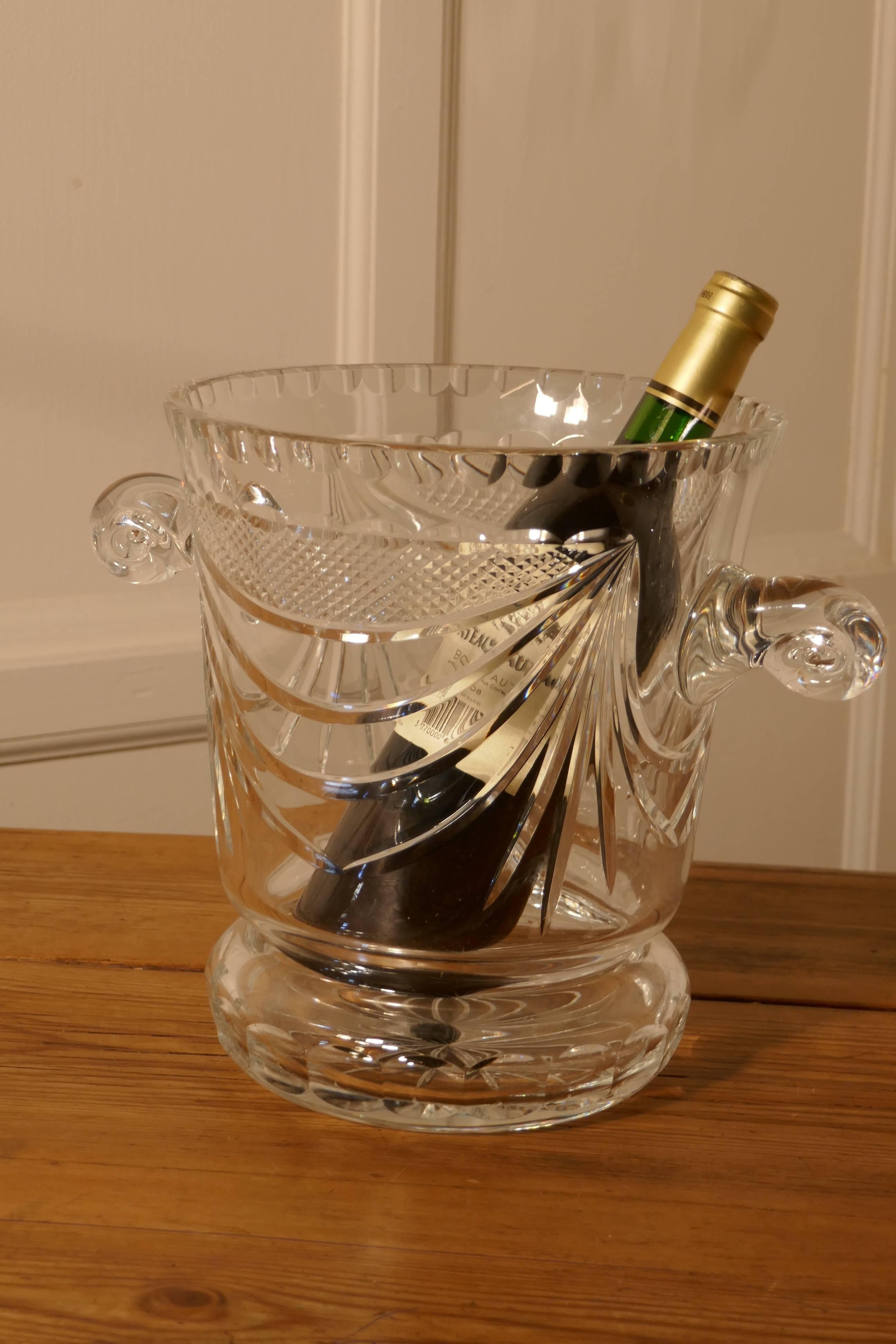 French Provincial Limited Edition French Handblown and Hand-Cut Crystal Champaign Ice Bucket