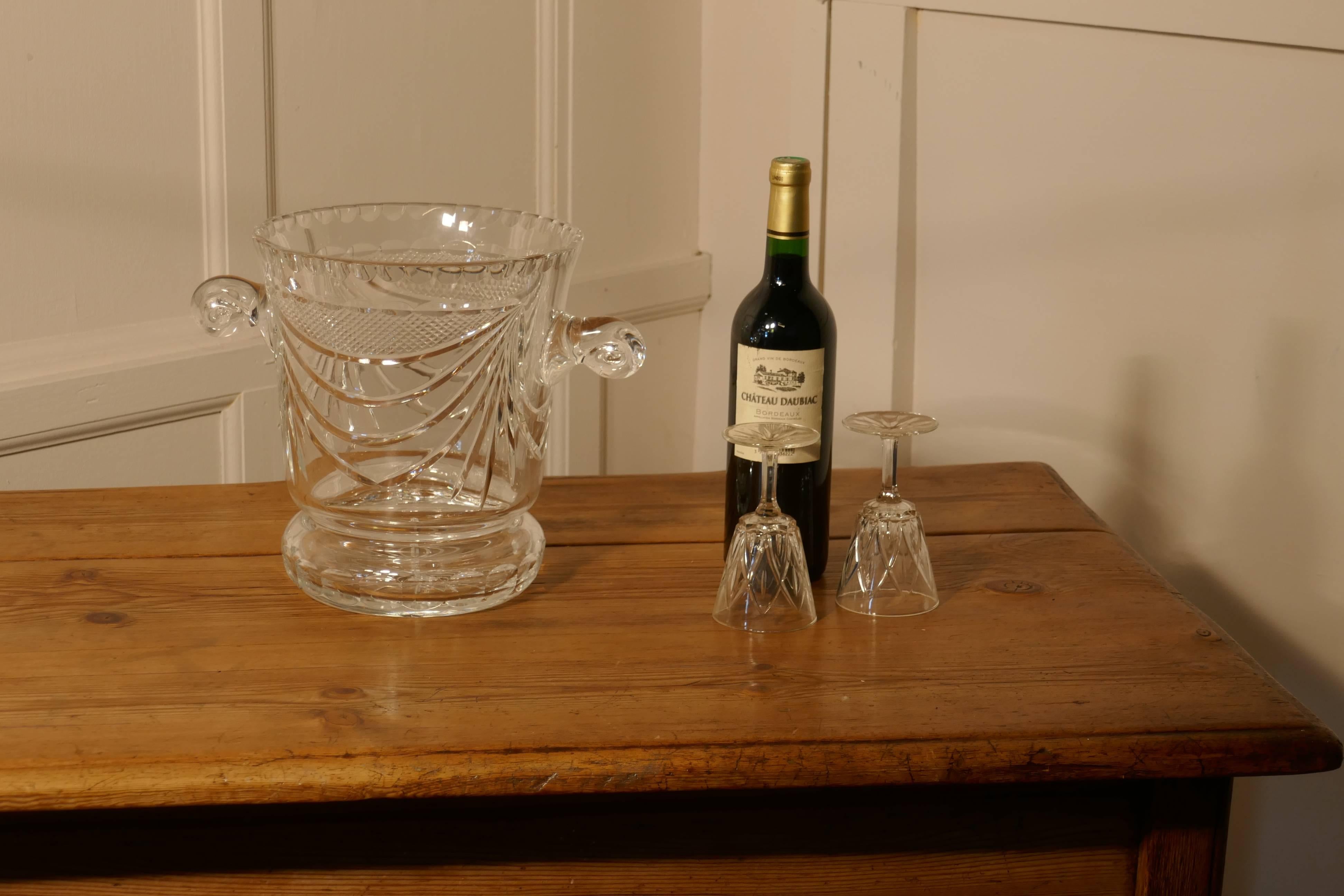 Limited Edition French Handblown and Hand-Cut Crystal Champaign Ice Bucket 2