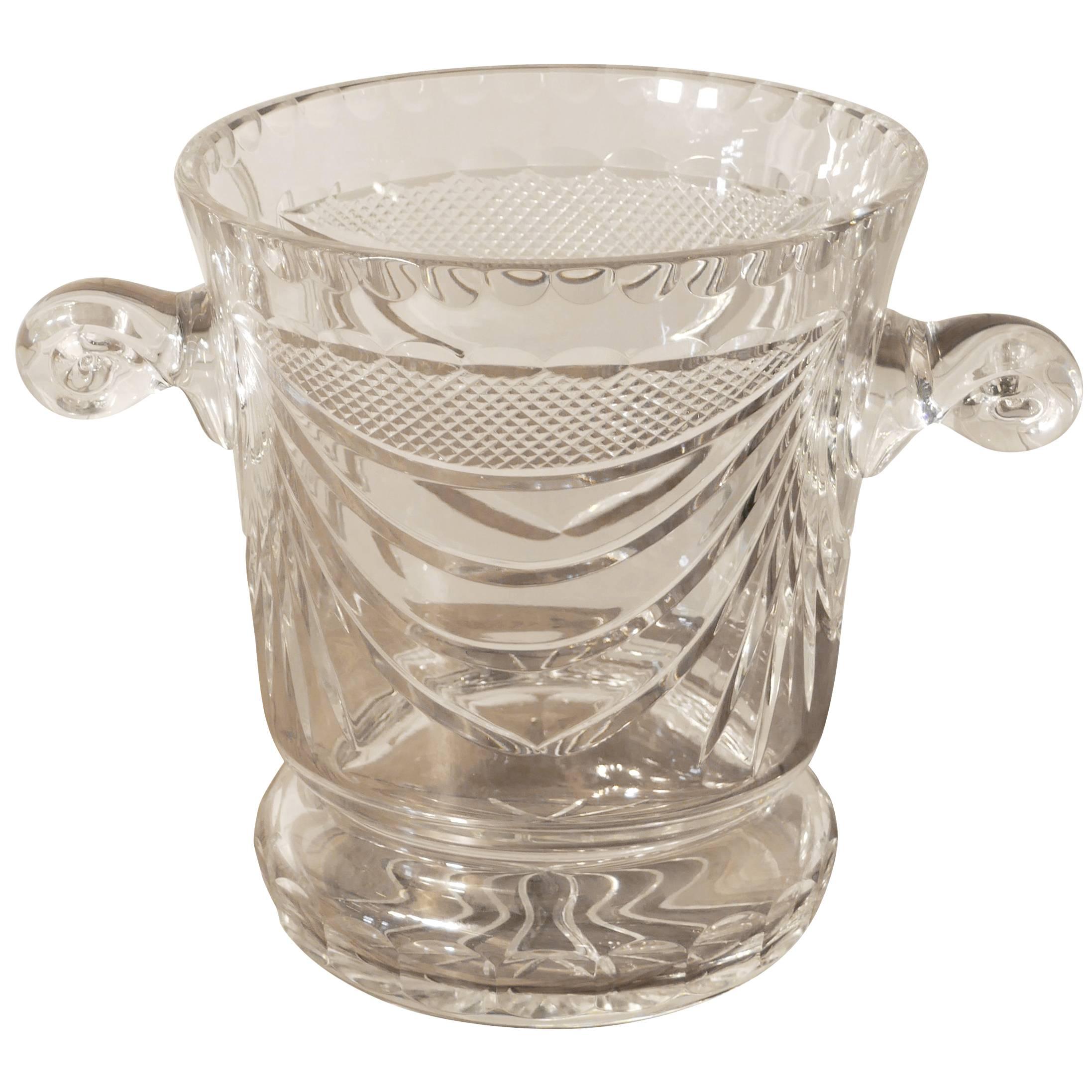 Limited Edition French Handblown and Hand-Cut Crystal Champaign Ice Bucket