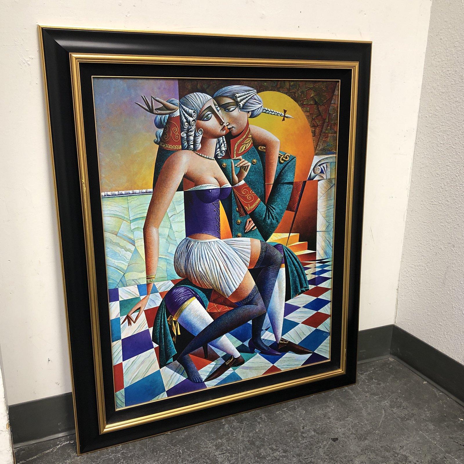 A original Georgy Kurasov canvas painting. Exquisite and intriguing artistry will captivate your guest. This piece is a custom framed. Numbered 97/100.

    