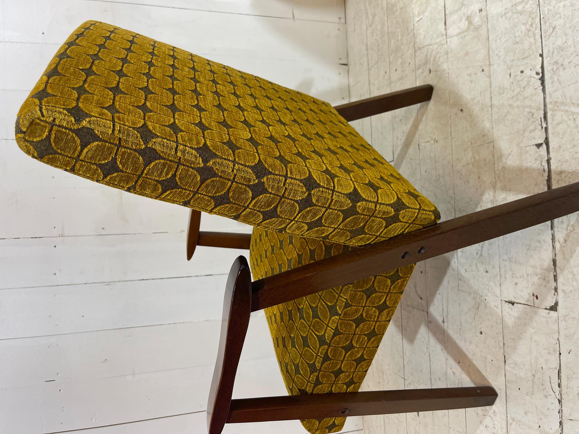 Jacquard Limited Edition German Mid Century Lounge Chair in Geometric Fabric For Sale