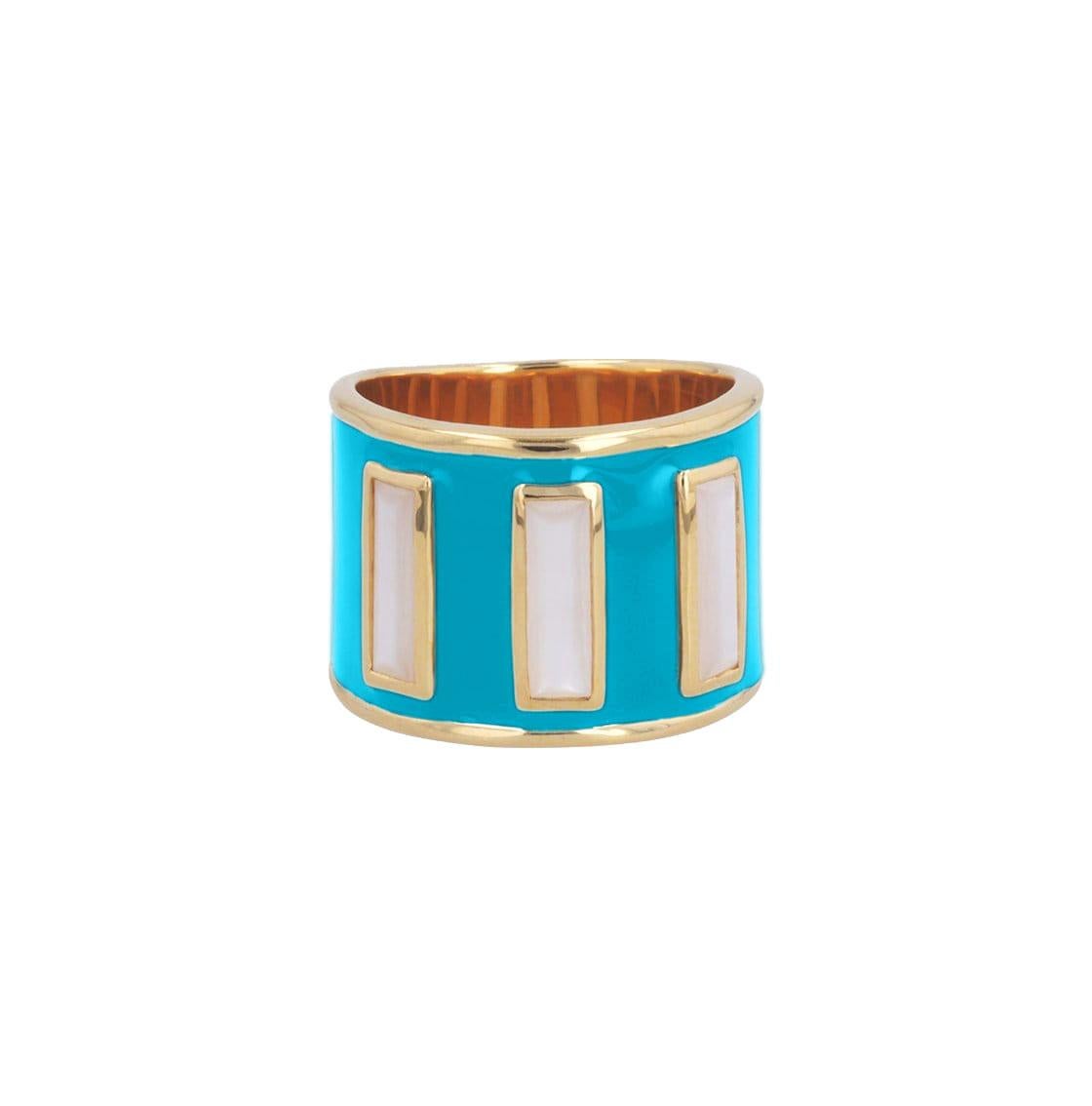 Modern Limited Edition Gigi Enamel Ring in New Colors with Mother of Pearl For Sale
