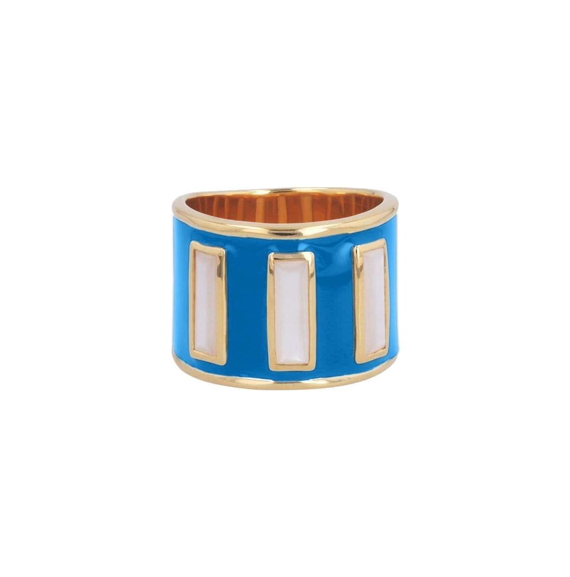 Limited Edition Gigi Enamel Ring in New Colors with Mother of Pearl For Sale 1