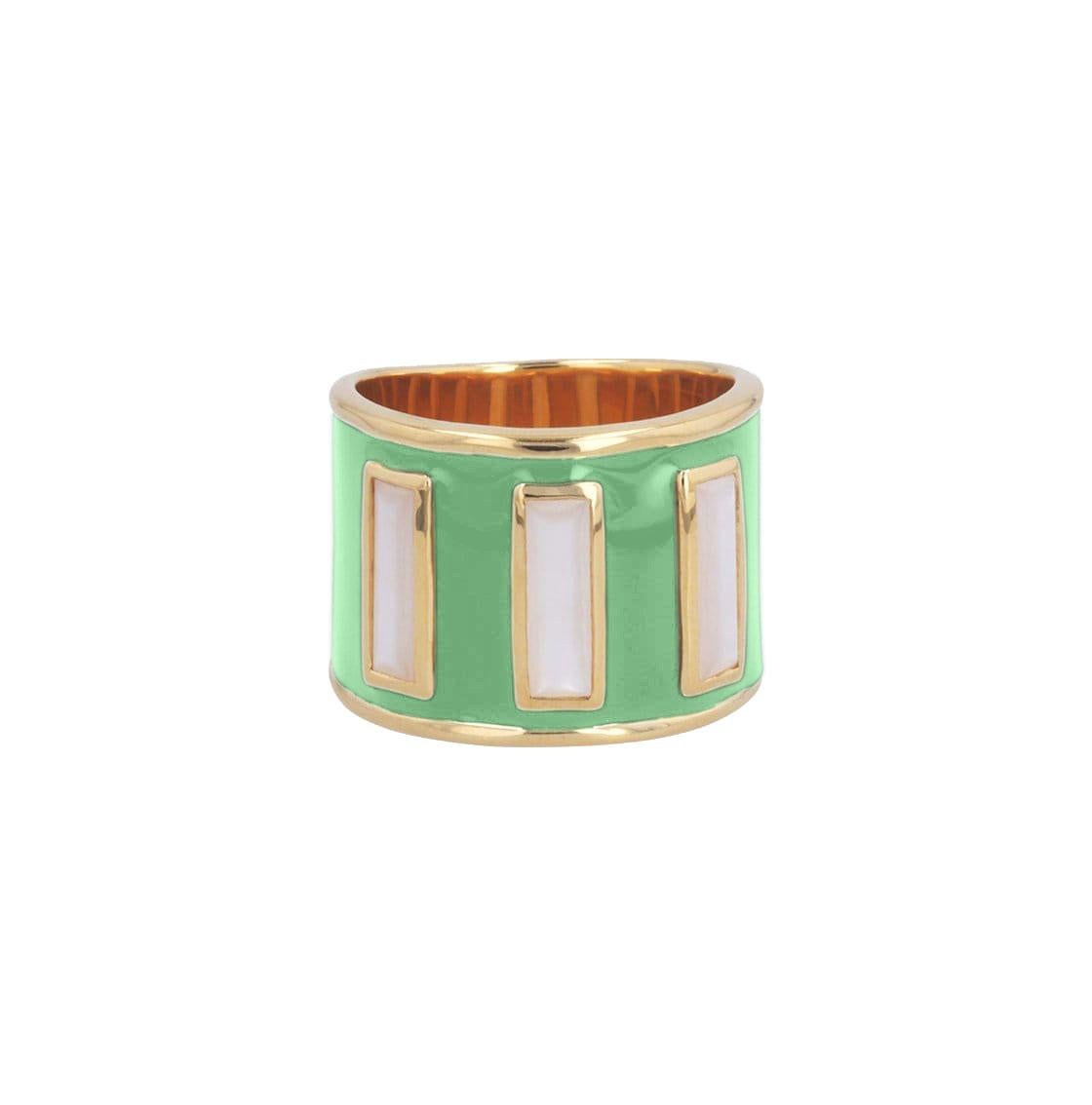Limited Edition Gigi Enamel Ring in New Colors with Mother of Pearl For Sale 2