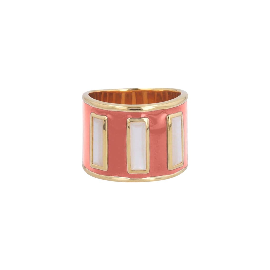 Limited Edition Gigi Enamel Ring in New Colors with Mother of Pearl