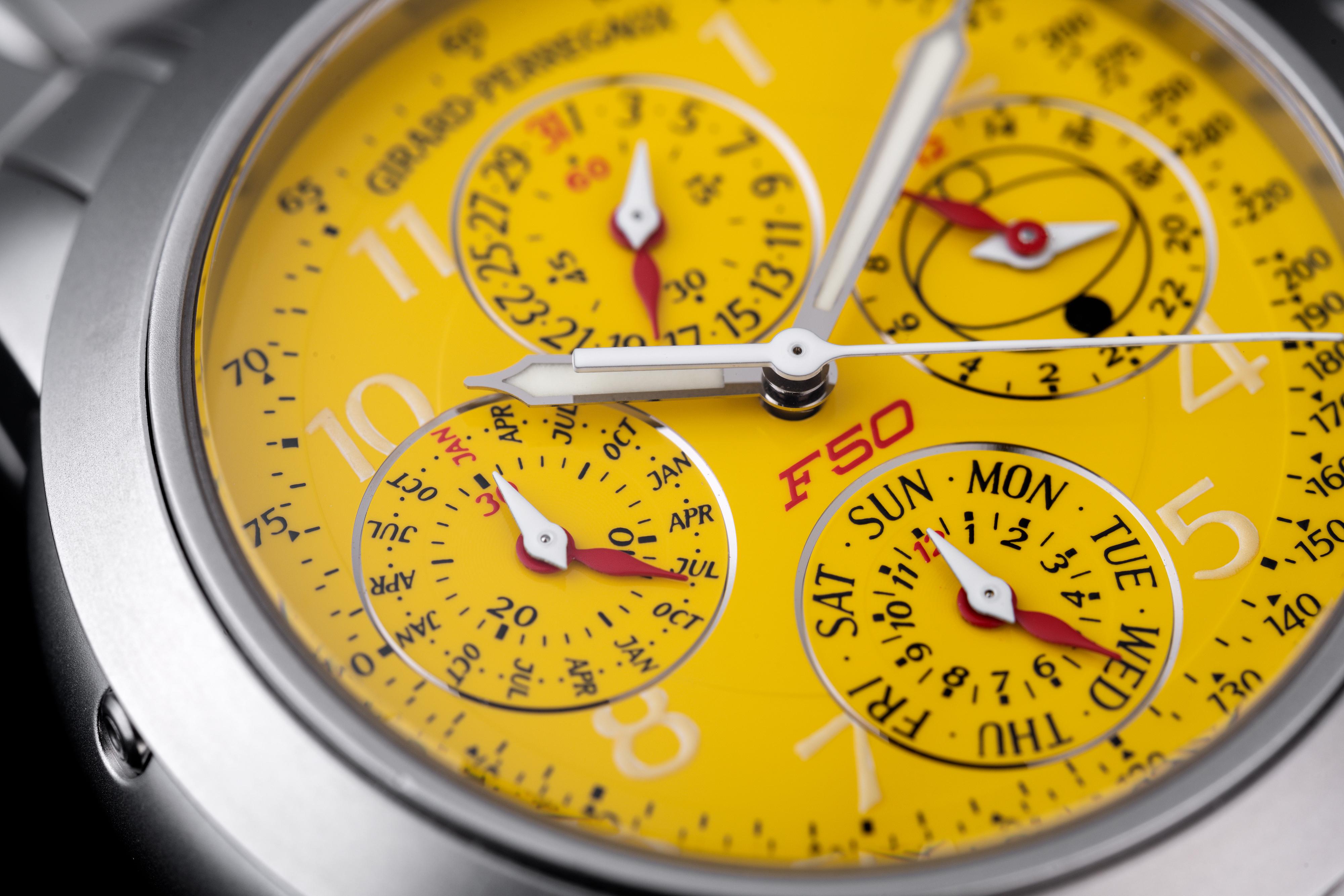 Limited Edition: Girard Perregaux F50 Perpetual Calendar Chronograph Ferrari In Excellent Condition In London, GB